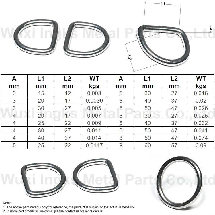Fashion High Quality Metal Hook Welded Stainless Steel D Ring