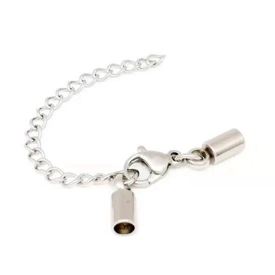 Schmuck-Verbindungskopf, DIY-Edelstahl-Armband, Halskette, Kordel, Eimer, 1 mm bis 10 mm, Karabinerverschluss-Set mit Verlängerungskettenende